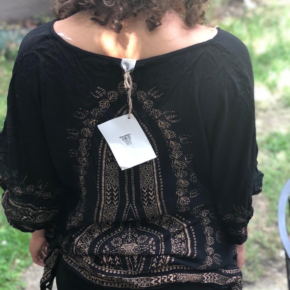 Boho black and gold shirt - Picture 3 of 6